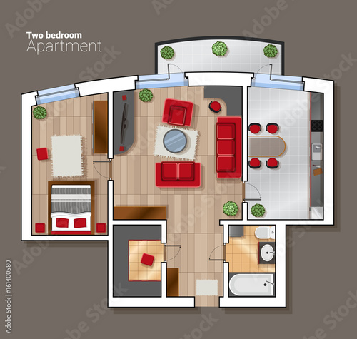 Modern Furniture Top View vector top view floor plan of the house room. modern dining room Modern Furniture Top View vector top view floor plan of the house room. modern dining room