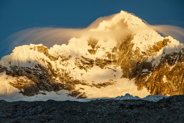 Alpamayo Peak in Huascaran National park in Peru