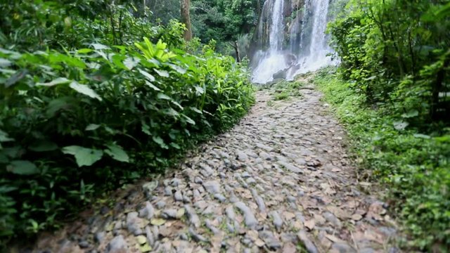 A beautiful cascade waterfall in the cuban jungles near Cumanayagua