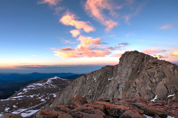 Sunrise over rocky mountains.  Mount Evans. Denver. Colorado. United States.