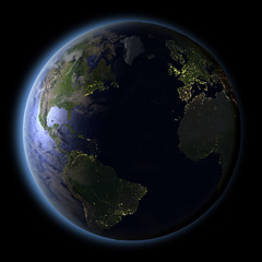 Northern Hemisphere from space at night