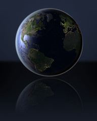Northern Hemisphere  on dark globe