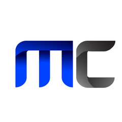 Modern Simple Initial Logo Vector Blue Grey mc