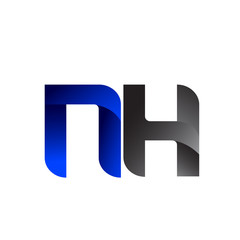 Modern Simple Initial Logo Vector Blue Grey  nh