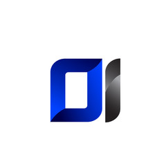 Modern Simple Initial Logo Vector Blue Grey oi