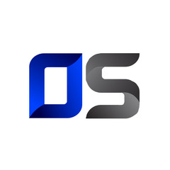 Modern Simple Initial Logo Vector Blue Grey os