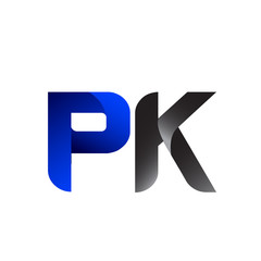 Modern Simple Initial Logo Vector Blue Grey pk - obrazy, fototapety, plakaty