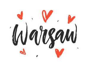 Warsaw Modern hand written brush lettering