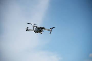 Drone is flying in the sky 