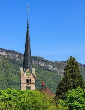Tower of the St. Peter and Paul church in Stans, Switzerland