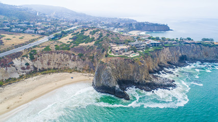 Aerial View of Beautiful Crystal Cove, Orange County