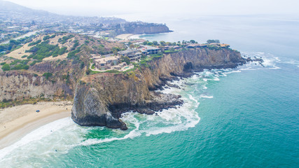 Aerial View of Beautiful Crystal Cove, Orange County