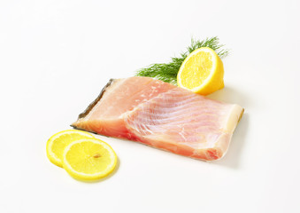 Raw carp fillet