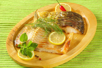 Oven baked carp fillets