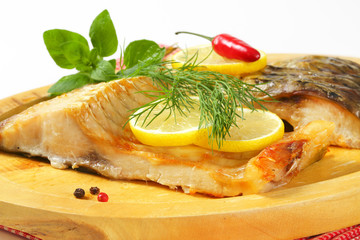 Oven baked carp fillets