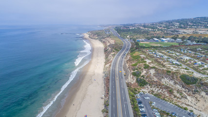 Obraz premium Aerial View of Beautiful Crystal Cove, Orange County