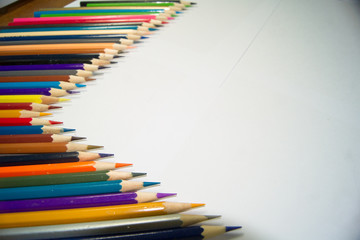 The image is made of crayons.