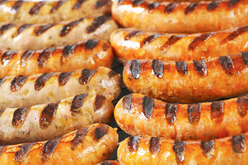 Grilled German sausages
