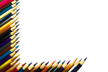 The image is made of crayons.