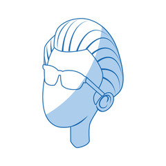 cartoon portrait head man male character vector illustration