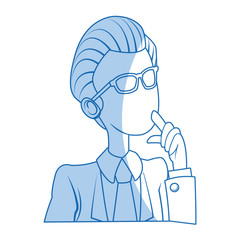 portrait male business man cartoon work people vector illustration