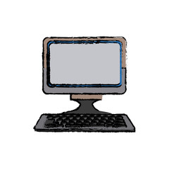 computer keyboard digital device technology vector illustration