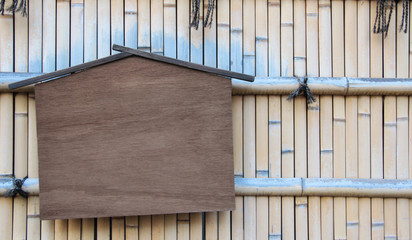 copy space wood texture with tiled bamboo pattern background