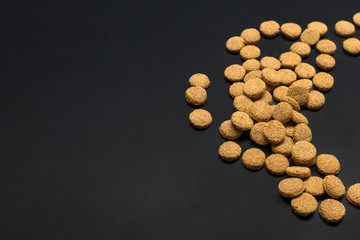 Dried food for dogs or cats. top view