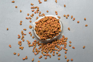 Dried food for dogs or cats.