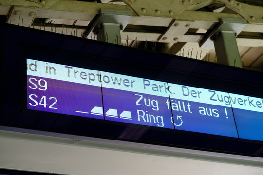 Train departure timetable