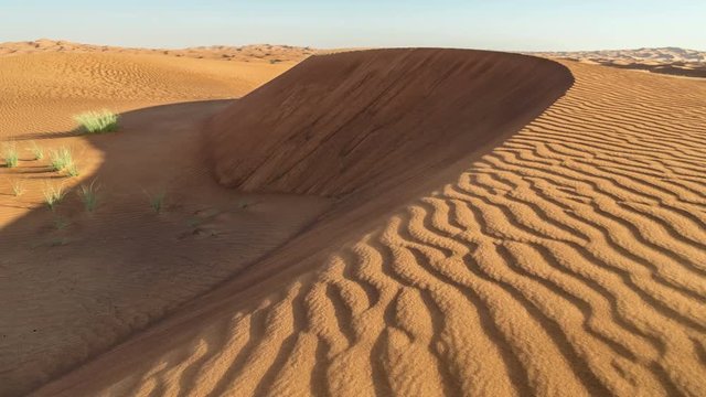 Timelapse Dunes and wind in Arabian Desert, Dubai, UAE