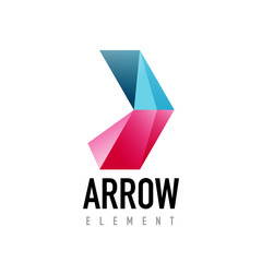 Vector arrow geometric design logo