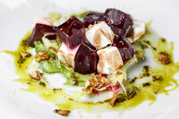 Beetroot salad with feta and olive oil
