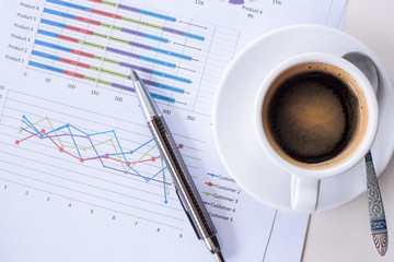 Showing business and financial report. Business finances and accounting concept