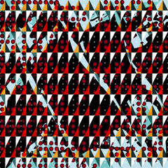 Small circles and triangles on a dark background geometric abstract pattern