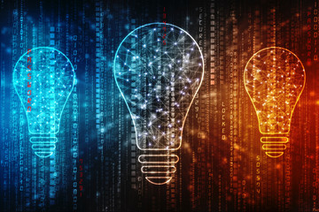 bulb future technology, innovation background, creative idea concept