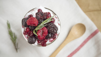 Dessert top view 