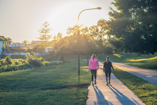 Walking and running with a silhouette scene 