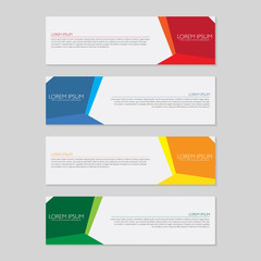 Geometric banner set. Abstract web template vector design Print