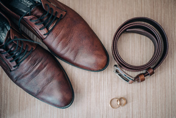 Businessman accessories. Man's style. Men's Accessories : Men's butterfly, Men's shoes.. Set groom 