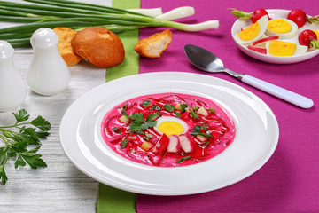 Vegetable cold summer soup with beet