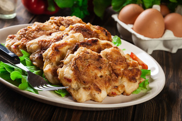 Chicken Medallion with red pepper portions