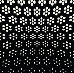 geometric seamless floral halftone vector pattern