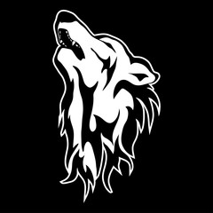 Isolated illustration of the wolf's head
