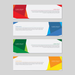 Geometric banner set. Abstract web template vector design Print
