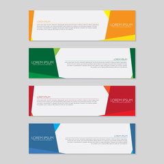 Geometric banner set. Abstract web template vector design Print