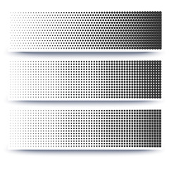 Halftone abstract 3d banners collection on white background with shadow and space for your message. Template for ad, promotion, advertising, cover, posters, banners and other.