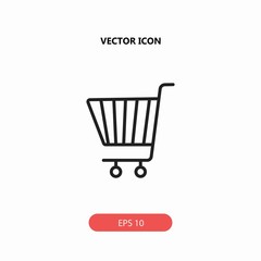 grocery shopping cart vector icon
