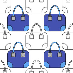 Fashion bags. Seamless illustration, pattern for coloring book and page.