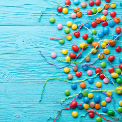 Obraz premium Multicolored candy,space for text